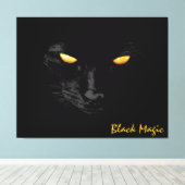 Black Cat Magic Chic aanpasbaar Canvas Afdruk (Insitu (Houten vloer))