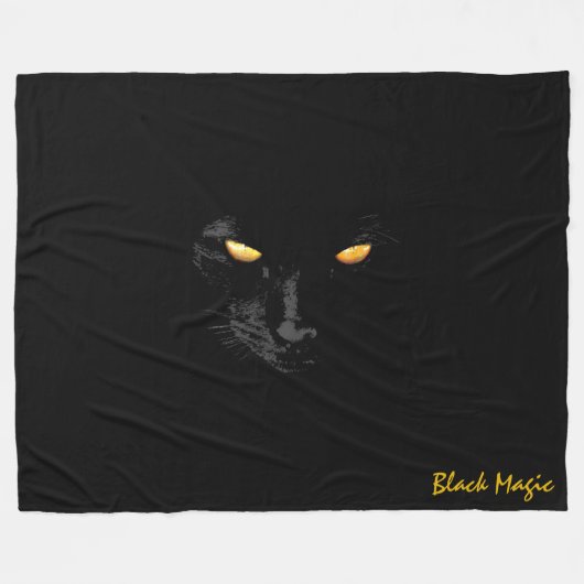 Black Cat Magic Chic aanpasbaar Fleece Deken (Voorkant (Horizontaal))