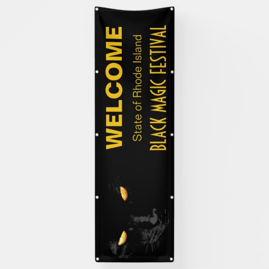 Black Cat Magic Chic aanpasbaar Spandoek (Verticaal)