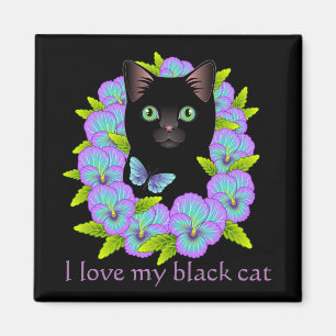 Black Cat Magic Good Luck Magnet - schattig en kle