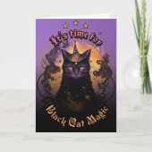 Black Cat Magic Halloween Kaart (Voorkant)