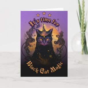 Black Cat Magic Halloween Kaart