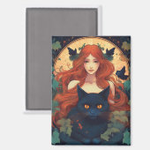 Black Cat Magic Magneet (Voorkant / Achterkant)