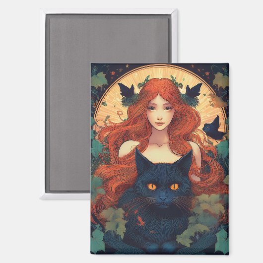Black Cat Magic Magneet (Voorkant / Achterkant)