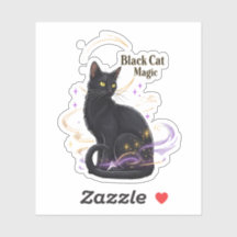 Black Cat Magic – Mystieke Halloween Vinyl Sticker