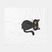 Black Cat Magic - Schattigee en spookachtige Hallo Fleece Deken (Voorkant (Horizontaal))