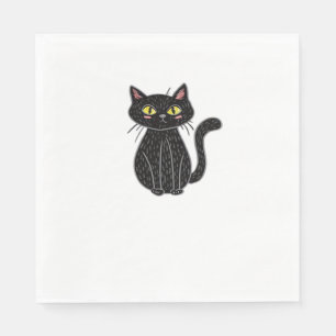 Black Cat Magic - Schattigee en spookachtige Hallo Servet