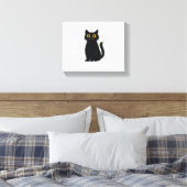 Black Cat Magic – Schattigee Halloween & Mystic Ca Canvas Afdruk (Insitu (Slaapkamer))