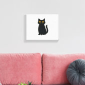 Black Cat Magic – Schattigee Halloween & Mystic Ca Canvas Afdruk (Insitu (Woonkamer))