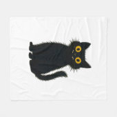 Black Cat Magic – Schattigee Halloween & Mystic Ca Fleece Deken (Voorkant (Horizontaal))