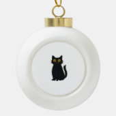 Black Cat Magic – Schattigee Halloween & Mystic Ca Keramische Bal Ornament (Voorkant)
