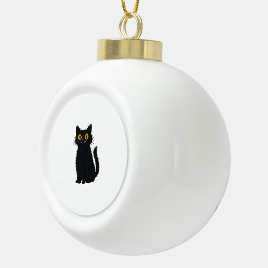 Black Cat Magic – Schattigee Halloween & Mystic Ca Keramische Bal Ornament (Rechts)