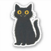 Black Cat Magic – Schattigee Halloween & Mystic Ca Sticker (Voorkant)