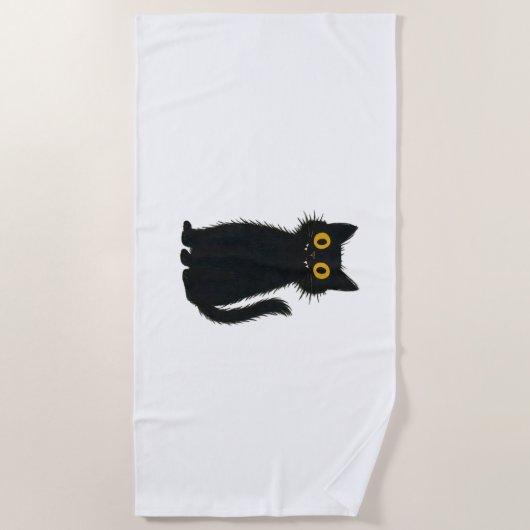 Black Cat Magic – Schattigee Halloween & Mystic Ca Strandlaken (Voorkant)