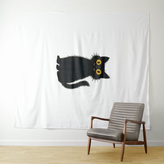 Black Cat Magic – Schattigee Halloween & Mystic Ca Wandkleed (In Situ (horizontaal))