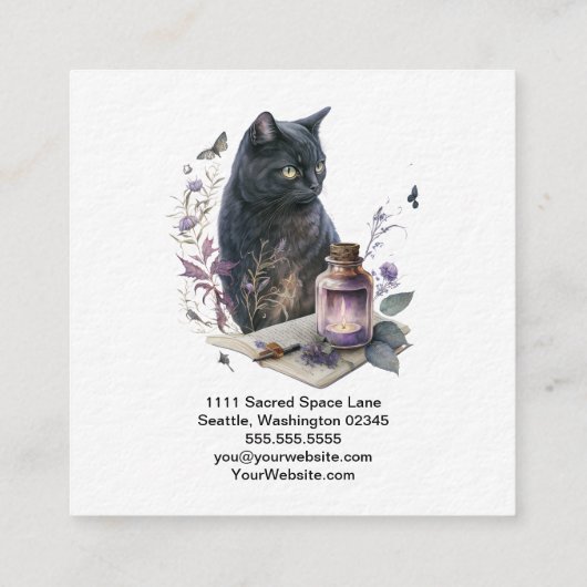 Black Cat Magick Square Visitekaartje (Achterkant)