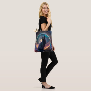 Black Cat Magische Maan Nacht - Nachtelijke bewake Tote Bag