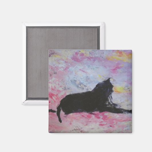 Black cat magnet (Voorkant / Achterkant)