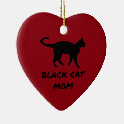 Black Cat mama Keramisch Ornament (Rechts)