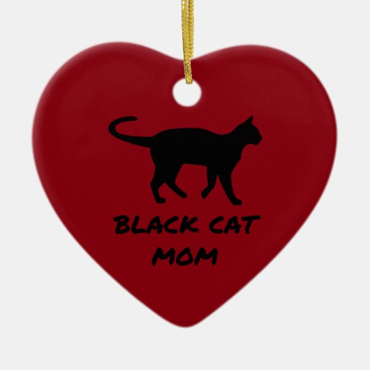 Black Cat mama Keramisch Ornament (Voorkant)
