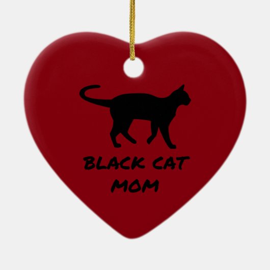 Black Cat mama Keramisch Ornament (Achterkant)