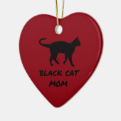 Black Cat mama Keramisch Ornament (Links)