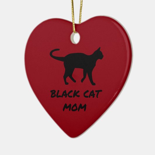 Black Cat mama Keramisch Ornament (Links)