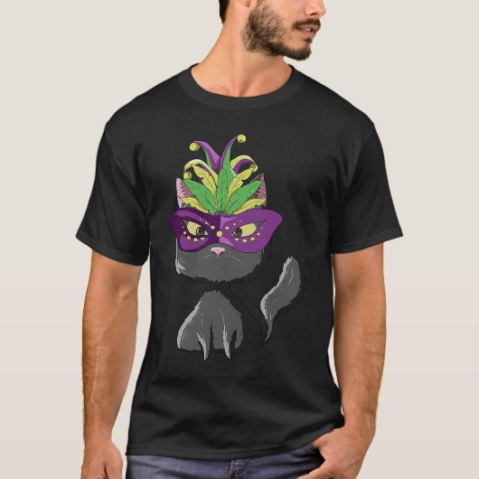 Black Cat Mardi Gras T-shirt (Voorkant)