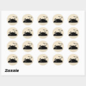 Black Cat Meh-ow Ronde Sticker (Vel)