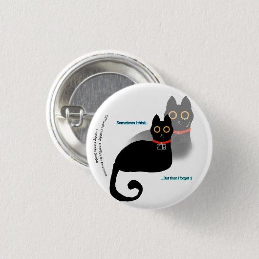 Black Cat Meme Button (Voorkant /achterkant)