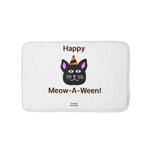 Black Cat Meow-A-Ween Bath Mat (Voorkant)