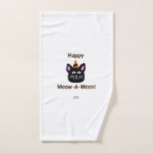 Black Cat Meow-A-Ween Bathroom Towel Set Bad Handdoek (Handdoek)
