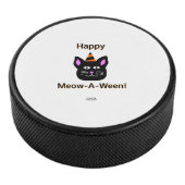 Black Cat Meow-A-Ween Hockey Puck (3/4)