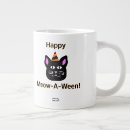 Black Cat Meow-A-Ween Jumbo Mok