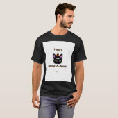 Black Cat Meow-A-Ween Mannen van zwart T-Shirt (Voorkant volledig)