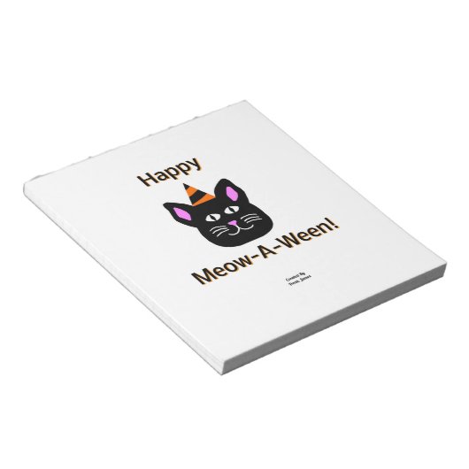Black Cat Meow-A-Ween Notitieblok (14 cm x 15,2 cm (Schuin)