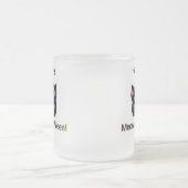 Black Cat Meow-A-Ween Small Frosted Glass Mok (Center)