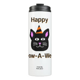 Black Cat Meow-A-Ween Thermal Tumbler Thermosbeker
