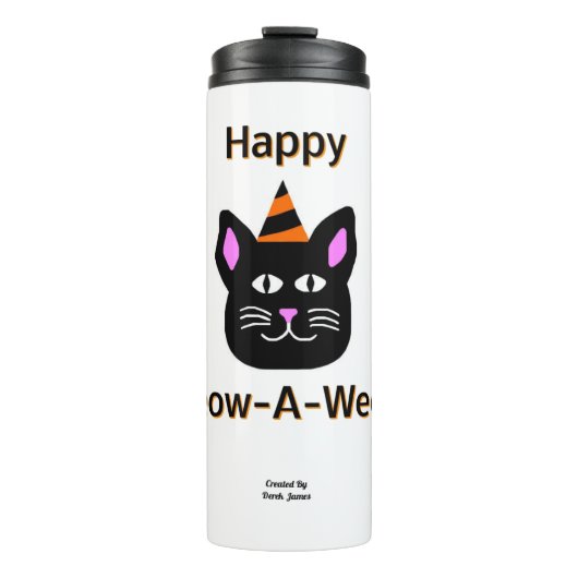 Black Cat Meow-A-Ween Thermal Tumbler Thermosbeker (Voorkant)