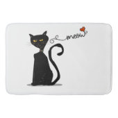 Black Cat Meow Badmat (Voorkant)
