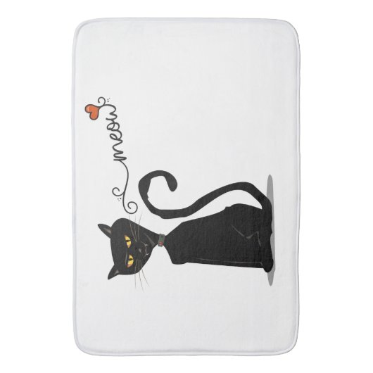 Black Cat Meow Badmat (Voorkant Verticaal)