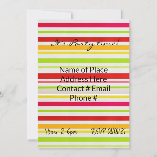 Black Cat Meow Happy Birthday uitnodiging (Achterkant)