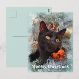 Black Cat Merry kerst Briefkaart