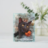 Black Cat Merry kerst Briefkaart (Staand voorkant)