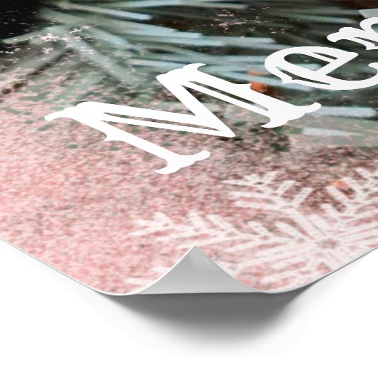 Black Cat Merry kerst Poster (Hoek)