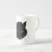 Black Cat met Blue Green Eyes Mok Gift (Voorkant rechts)