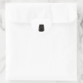 Black Cat met een Crown DIgital Art Hart Sticker (Tas)