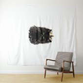 Black Cat met een Crown DIgital Art Wandkleed (In Situ (horizontaal))