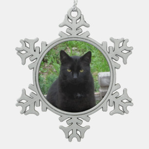 Black Cat met Green Eyes Ornament