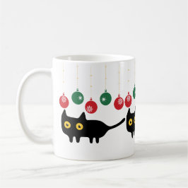 Black Cat met kerst ornament Mok